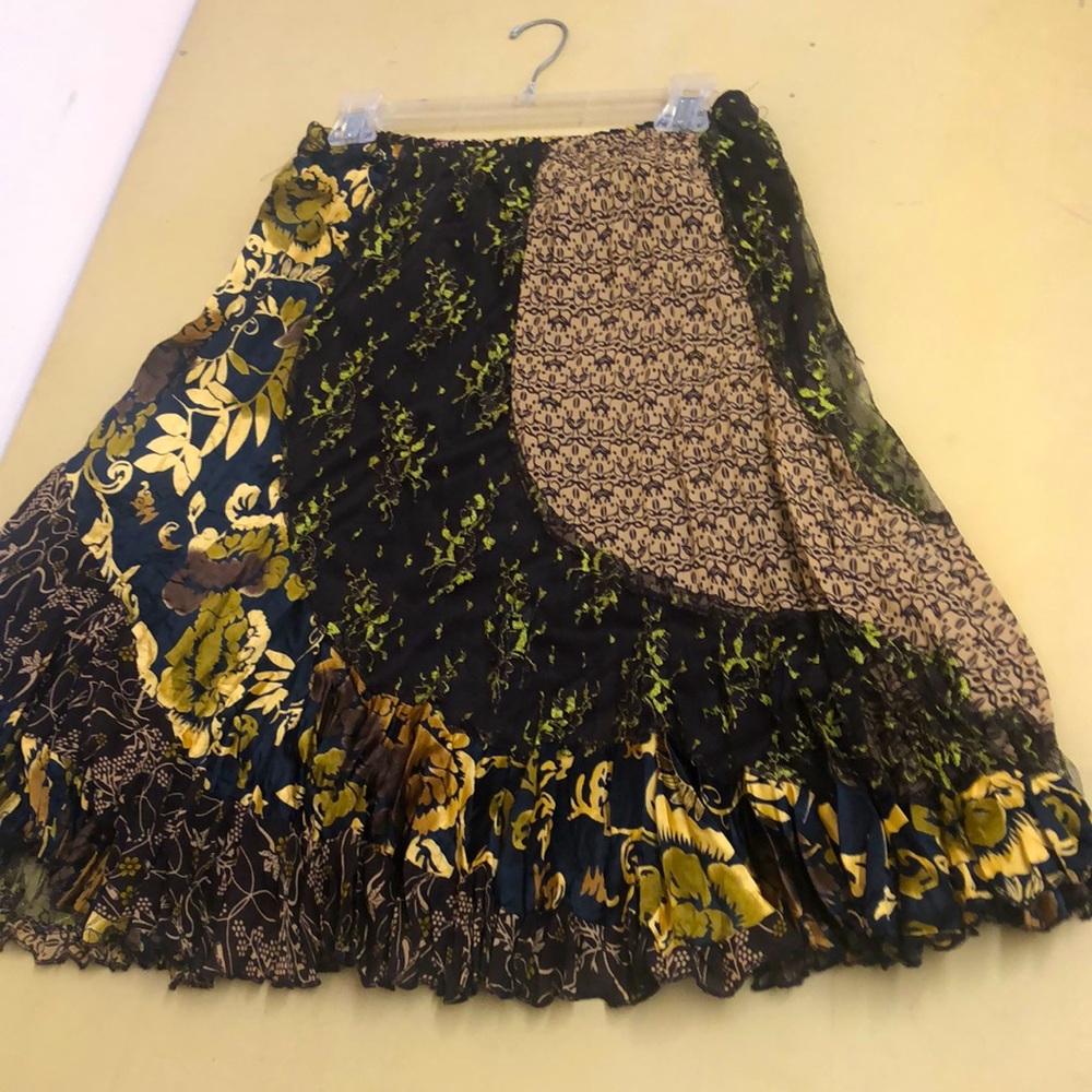 Women’s Gold& Brown Flared Skirt